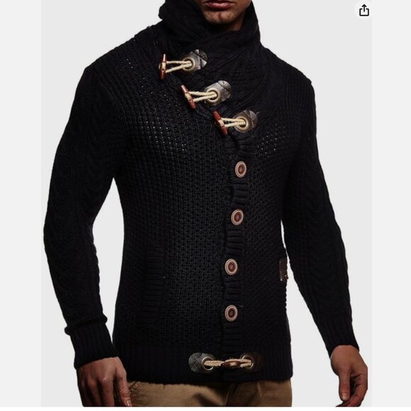 LEIF NELSON KNITTED JACKET TURTLENECK CARDIGAN SMALL NEW WITH TAGS - Picture 1 of 9